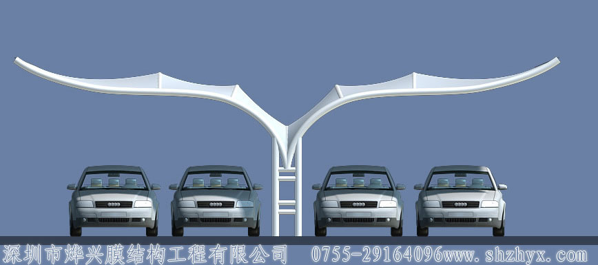 【膜結(jié)構(gòu)工廠(chǎng)促銷(xiāo)】4車(chē)位膜結(jié)構(gòu)車(chē)棚